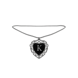 3.0┆Collar de corazon de plata, inicial: K
