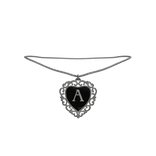 3.0┆Silver Heart Necklace, initial: A