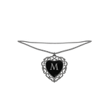 3.0┆Silver Heart Necklace, initial: M