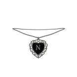 3.0┆Silver Heart Necklace, initial: N