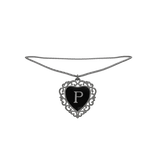 3.0┆Silver Heart Necklace, initial: P