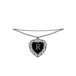 3.0┆Silver Heart Necklace, initial: R