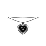 3.0┆Silver Heart Necklace, initial: W