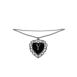 3.0┆Silver Heart Necklace, initial: Y