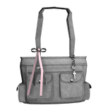 (3.0)White Cross & Heart Charm Ribbon Bow Tote Bag