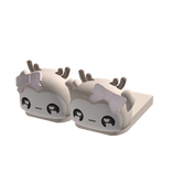 ♡ 3.0 cute pink winter fawn reindeer slippers