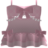 ♡・Coquette Bow & Pearl Polka-Dot Dress・Soft Pink