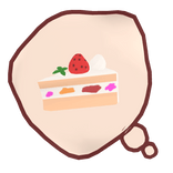 3D Cute Cake Chat Bubble