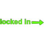 3D Locked In Glowing Text Arrow Pointing