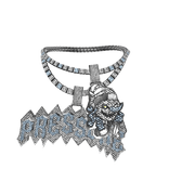 4.0 boy pressure chain set blue diamonds w silver