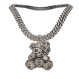 4.0 iced out silver chrome bear chain *ANIMATED*