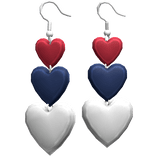 4th July Heart Earrings