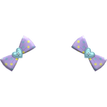 (5) Lilac/Light Teal Polka Bows