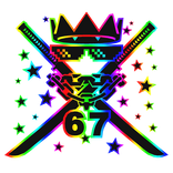 67 Cartoony Rainbow Chain Necklace Swords Combo