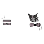 ۶ৎ cutesy kuromi hairclip in black/pink