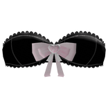 ۶ৎ | cutest doll lace ruffles bow black top bra