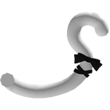 ୨୧ : cute soft white and black tail w/ bow