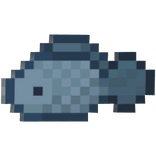 8 bit fish snack in mouth