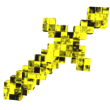 8-Bit Yellow Glitch Pixel Sword