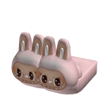Light Pink Labubu Monster Plushie Slippers