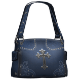 Gothic Chrome Cross Y2k Shoulder Bag