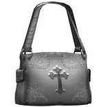 Gothic Chrome Cross Y2k Shoulder Bag