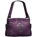 Gothic Chrome Cross Y2k Shoulder Bag