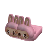 Pink Labubu Monster Plushie Slippers