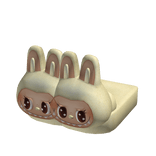 Yellow Pink Labubu Monster Plushie Slippers