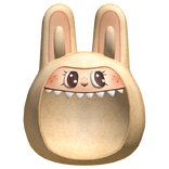 Orange Labubu Monster Plushie Hood