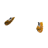 A golden folding fan with cherry blossoms