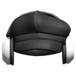 Academia Black Beret W/ Simple White Headphones