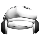 Academia White Beret W/ Simple Black Headphones