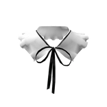 ୨୧ ruffled white collar w black ribbon