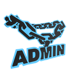 ADMIN cartoony blue chain necklace