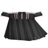 Adorable Black and Pink Polka-Dot Ruffle Dress