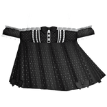 Adorable Black and White Polka-Dot Ruffle Dress