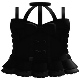 ♡ adorable black ruffled corset dress with bows 