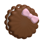 𐔌ྀི┊Adorable Chocolate Round Biscuit Bow Pillow