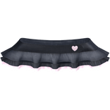 ୨୧ : adorable dark denim pink heart ruffle skirt