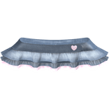 ୨୧ : adorable denim pink heart ruffle skirt