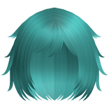 ♡ adorable fluffy anime bob in teal