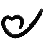 ᰔ adorable fluffy heart shaped cat tail in black