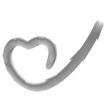 ᰔ adorable fluffy heart shaped cat tail in white