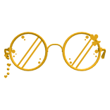 Adorable Gold Round Glasses (Low)