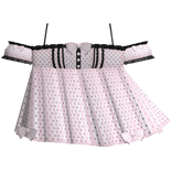 Adorable Pink and Black Polka-Dot Ruffle Dress