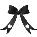 Adorable Princess Heart Back Bow in Black