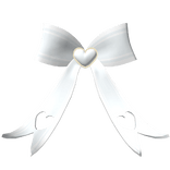 Adorable Princess Heart Back Bow in White