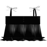 ♡ : adorable ruffled top with ribbons in black