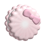 𐔌ྀི┊Adorable Soft Pink Round Biscuit Bow Pillow